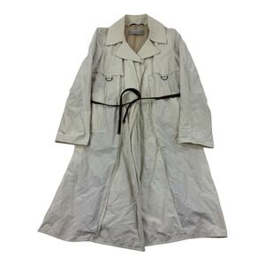 RAMOSPORT White Safari Trench Jacket Poly Cotton Inox Button Vintage Medium